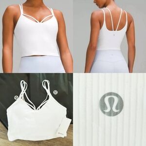 Lululemon Align Strappy Riibed Nulu Tank Top Cropped White NWT Athletic Yoga Gym